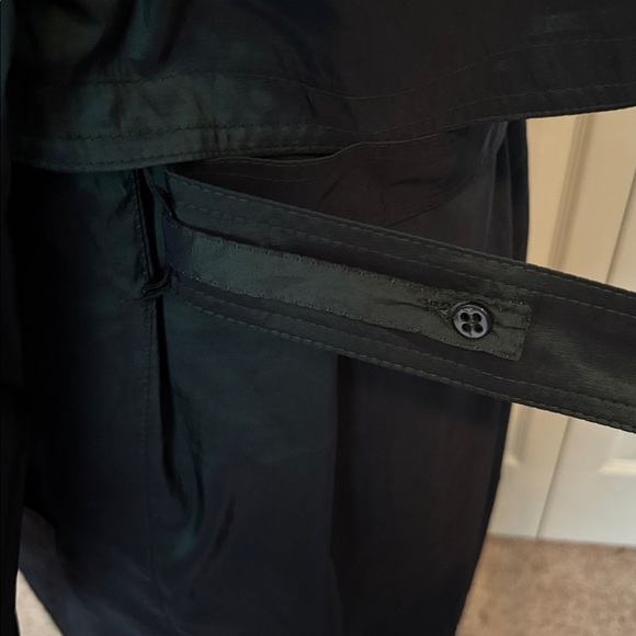 Forecaster Women's Iridescent Oversized Super Long Dark Green Trench Coat 7/8 - Picture 9 of 15